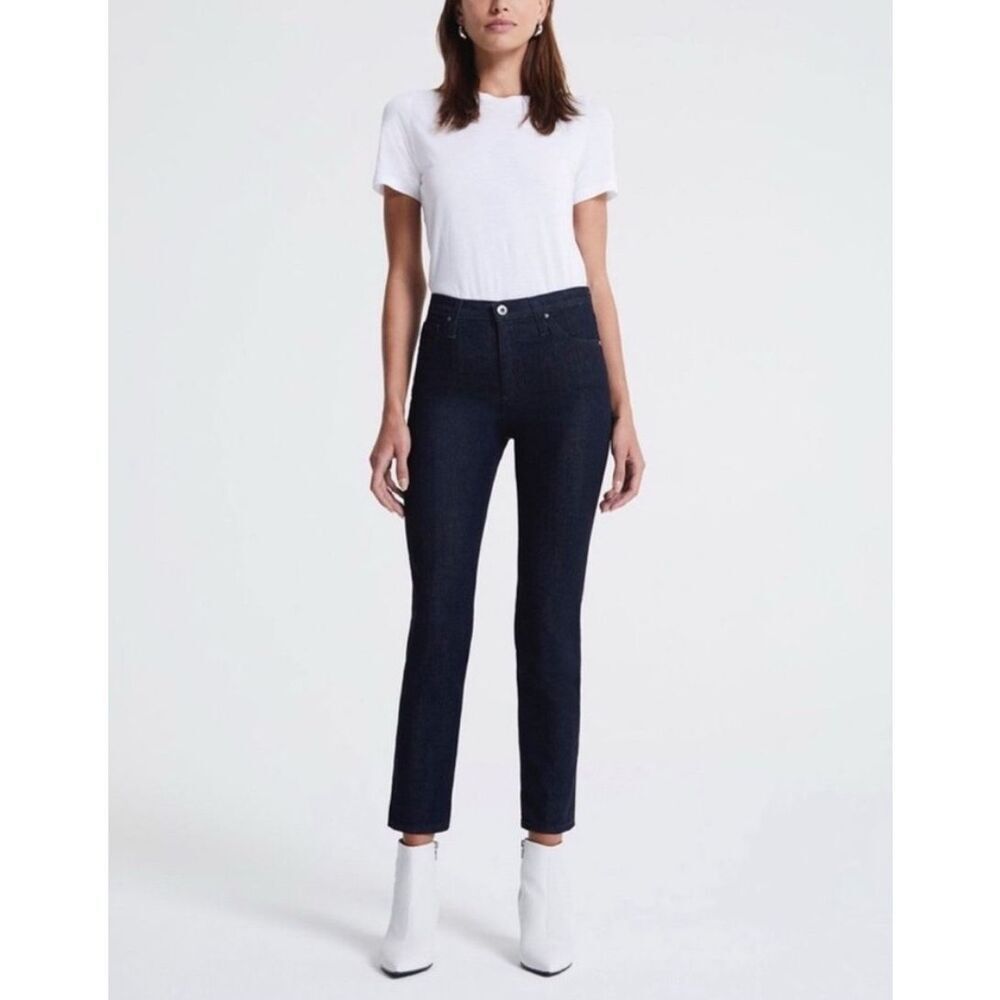 AG Adriano Goldschmied The Isabelle High Rise Straight Cropped Jeans Size 24 - Picture 1 of 6